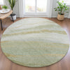 Piper Looms Chantille Swirls ACN2036 Sage Machine Washable Area Rug Round Lifestyle Image Feature