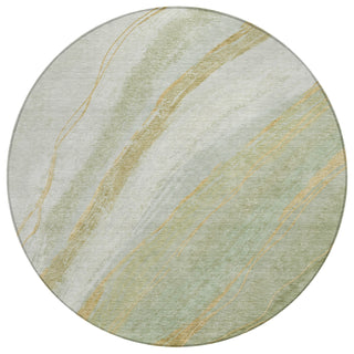Piper Looms Chantille Swirls ACN2036 Sage Machine Washable Area Rug Round Main Image