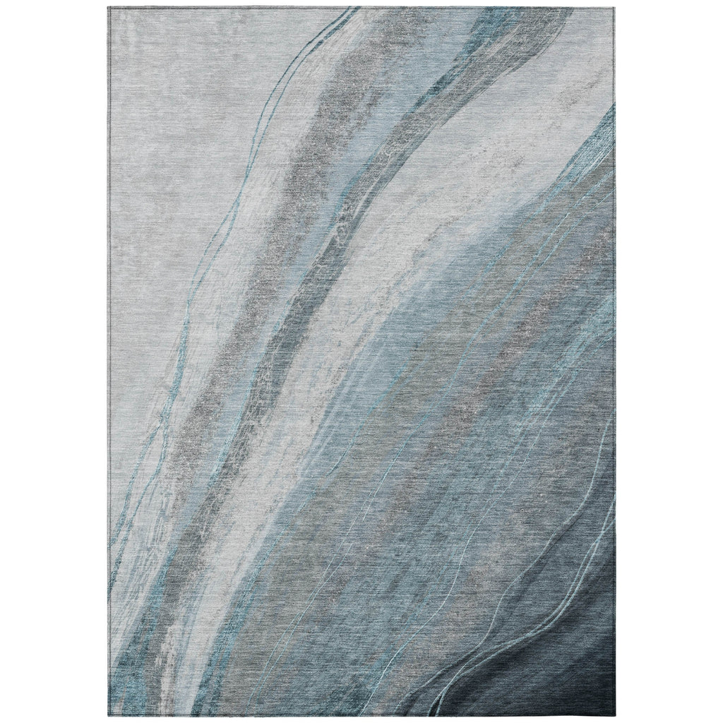 Piper Looms Chantille Swirls ACN2036 Teal Machine Washable Area Rug main image