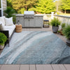Piper Looms Chantille Swirls ACN2036 Teal Machine Washable Area Rug Outdoor Lifestyle Image Feature