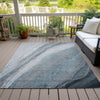 Piper Looms Chantille Swirls ACN2036 Teal Machine Washable Area Rug Outdoor Lifestyle Image Feature