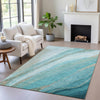 Piper Looms Chantille Swirls ACN2036 Turquoise Machine Washable Area Rug Lifestyle Image Feature