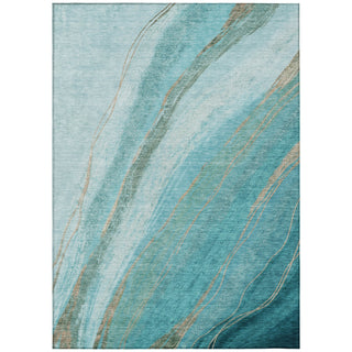 Piper Looms Chantille Swirls ACN2036 Turquoise Machine Washable Area Rug main image