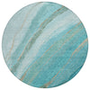 Piper Looms Chantille Swirls ACN2036 Turquoise Machine Washable Area Rug Round Main Image