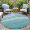 Piper Looms Chantille Swirls ACN2036 Turquoise Machine Washable Area Rug Round Outdoor Lifestyle Image Feature