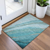 Piper Looms Chantille Swirls ACN2036 Turquoise Machine Washable Area Rug Scatter Lifestyle Image Feature
