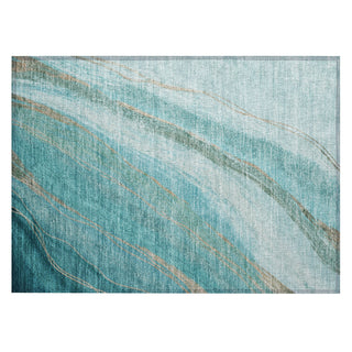 Piper Looms Chantille Swirls ACN2036 Turquoise Machine Washable Area Rug Scatter Main Image