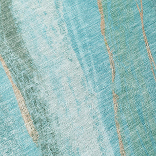 Piper Looms Chantille Swirls ACN2036 Turquoise Machine Washable Area Rug Swatch Image