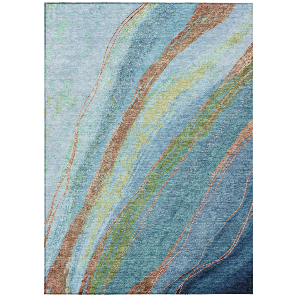 Piper Looms Chantille Swirls ACN2037 Blue Machine Washable Area Rug main image