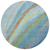 Piper Looms Chantille Swirls ACN2037 Blue Machine Washable Area Rug Round Main Image