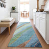 Piper Looms Chantille Swirls ACN2037 Blue Machine Washable Area Rug Runner Lifestyle Image Feature