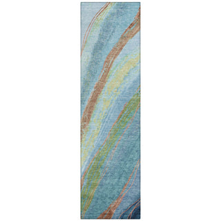 Piper Looms Chantille Swirls ACN2037 Blue Machine Washable Area Rug Runner Main Image