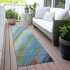 Piper Looms Chantille Swirls ACN2037 Blue Machine Washable Area Rug Runner Outdoor Lifestyle Image Feature