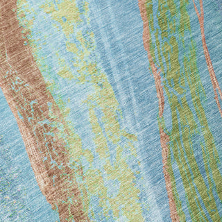 Piper Looms Chantille Swirls ACN2037 Blue Machine Washable Area Rug Swatch Image
