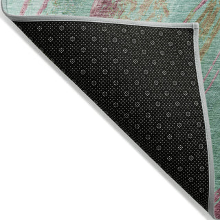 Piper Looms Chantille Swirls ACN2037 Green Machine Washable Area Rug Backing Image