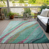 Piper Looms Chantille Swirls ACN2037 Green Machine Washable Area Rug Outdoor Lifestyle Image Feature