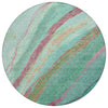 Piper Looms Chantille Swirls ACN2037 Green Machine Washable Area Rug Round Main Image