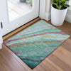 Piper Looms Chantille Swirls ACN2037 Green Machine Washable Area Rug Scatter Lifestyle Image Feature