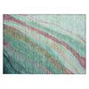 Piper Looms Chantille Swirls ACN2037 Green Machine Washable Area Rug Scatter Main Image