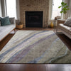 Piper Looms Chantille Swirls ACN2037 Mocha Machine Washable Area Rug Lifestyle Image Feature