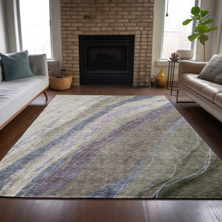 Piper Looms Chantille Swirls ACN2037 Mocha Machine Washable Area Rug Lifestyle Image Feature