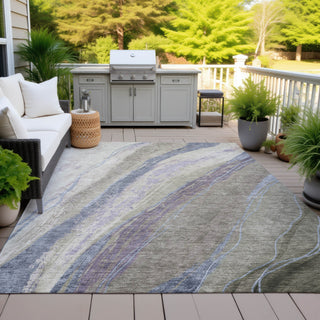 Piper Looms Chantille Swirls ACN2037 Mocha Machine Washable Area Rug Outdoor Lifestyle Image Feature