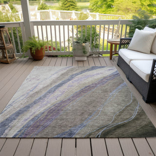 Piper Looms Chantille Swirls ACN2037 Mocha Machine Washable Area Rug Outdoor Lifestyle Image Feature