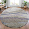 Piper Looms Chantille Swirls ACN2037 Mocha Machine Washable Area Rug Round Lifestyle Image Feature