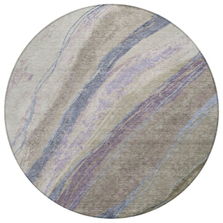 Piper Looms Chantille Swirls ACN2037 Mocha Machine Washable Area Rug Round Main Image