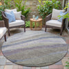 Piper Looms Chantille Swirls ACN2037 Mocha Machine Washable Area Rug Round Outdoor Lifestyle Image Feature