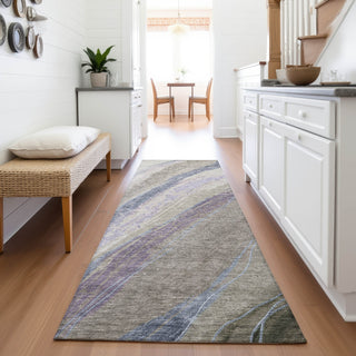 Piper Looms Chantille Swirls ACN2037 Mocha Machine Washable Area Rug Runner Lifestyle Image Feature