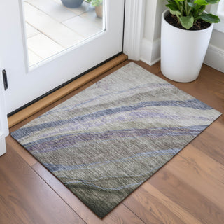 Piper Looms Chantille Swirls ACN2037 Mocha Machine Washable Area Rug Scatter Lifestyle Image Feature