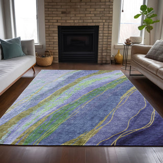 Piper Looms Chantille Swirls ACN2037 Purple Machine Washable Area Rug Lifestyle Image Feature