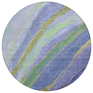 Piper Looms Chantille Swirls ACN2037 Purple Machine Washable Area Rug Round Main Image