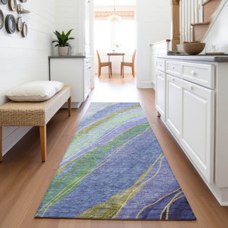 Piper Looms Chantille Swirls ACN2037 Purple Machine Washable Area Rug Runner Lifestyle Image Feature