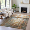 Piper Looms Chantille Abstract ACN2038 Paprika Machine Washable Area Rug Lifestyle Image Feature