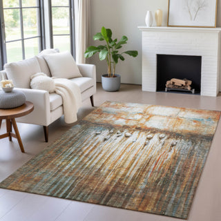 Piper Looms Chantille Abstract ACN2038 Paprika Machine Washable Area Rug Lifestyle Image Feature