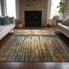 Piper Looms Chantille Abstract ACN2038 Paprika Machine Washable Area Rug Lifestyle Image Feature