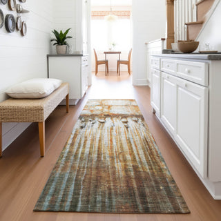 Piper Looms Chantille Abstract ACN2038 Paprika Machine Washable Area Rug Runner Lifestyle Image Feature
