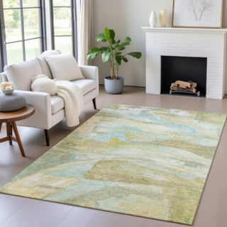 Piper Looms Chantille Abstract ACN2039 Beige Machine Washable Area Rug Lifestyle Image Feature