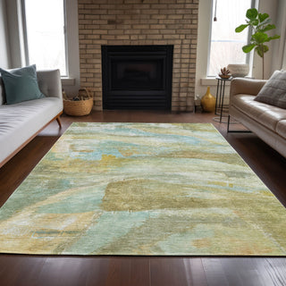 Piper Looms Chantille Abstract ACN2039 Beige Machine Washable Area Rug Lifestyle Image Feature