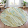 Piper Looms Chantille Abstract ACN2039 Beige Machine Washable Area Rug Round Lifestyle Image Feature