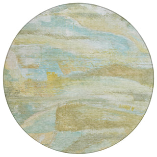 Piper Looms Chantille Abstract ACN2039 Beige Machine Washable Area Rug Round Main Image