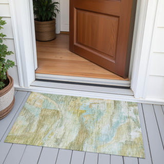 Piper Looms Chantille Abstract ACN2039 Beige Machine Washable Area Rug Scatter Outdoor Lifestyle Image Feature