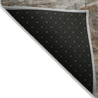Piper Looms Chantille Abstract ACN2039 Brown Machine Washable Area Rug Backing Image