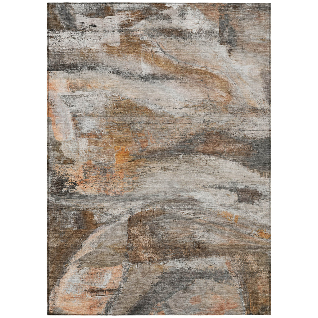 Piper Looms Chantille Abstract ACN2039 Brown Machine Washable Area Rug main image