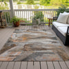 Piper Looms Chantille Abstract ACN2039 Brown Machine Washable Area Rug Outdoor Lifestyle Image Feature