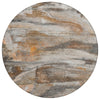 Piper Looms Chantille Abstract ACN2039 Brown Machine Washable Area Rug Round Main Image