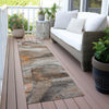 Piper Looms Chantille Abstract ACN2039 Brown Machine Washable Area Rug Runner Outdoor Lifestyle Image Feature