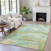 Piper Looms Chantille Abstract ACN2039 Green Machine Washable Area Rug Lifestyle Image Feature